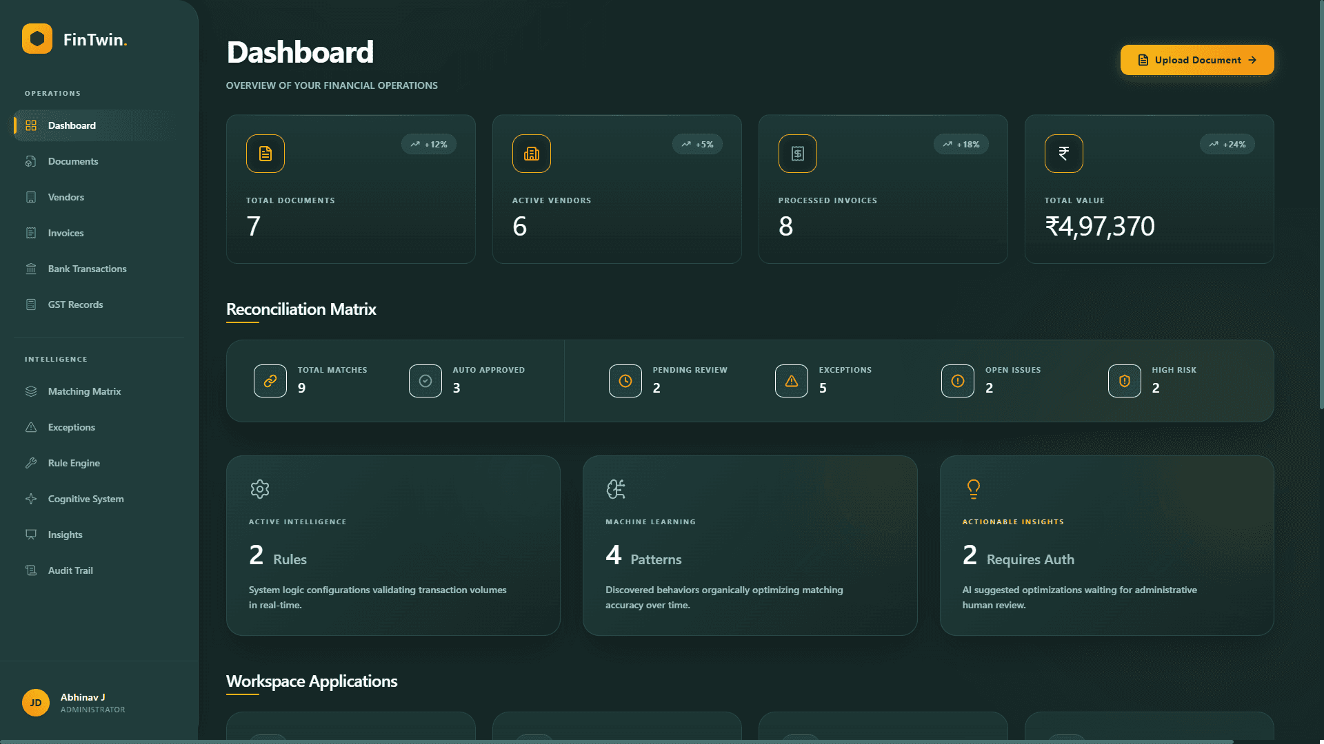 FinTwin: Finance Automation Platform Development