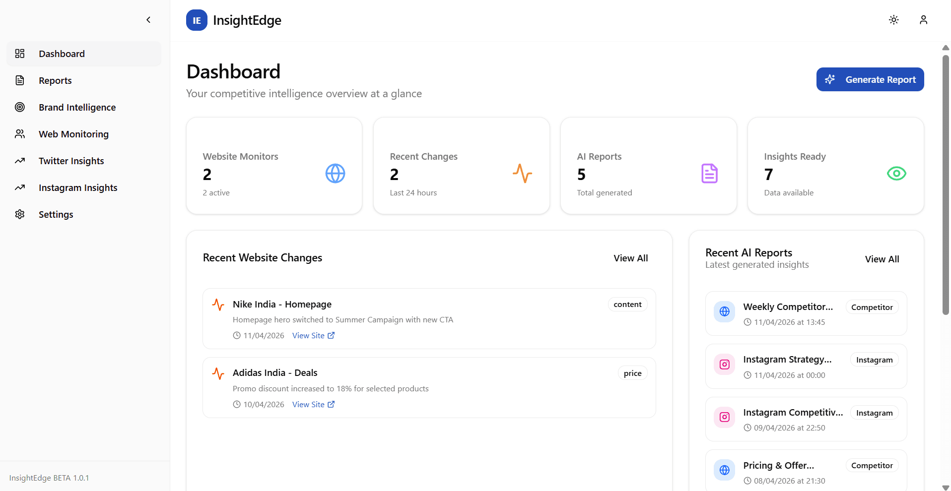 InsightEdge: Competitive Intelligence Platform Engineering